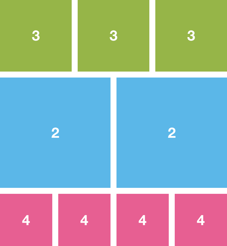 segmented rows layout