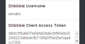 dribbble client access token